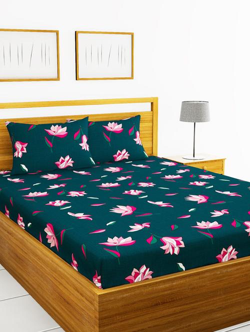 austin 110gsm micro-peached double bedsheet with 2 pillow cover - deep colors & soft-finish fabric -3pc set - 17499964 - Very Small Image - 1