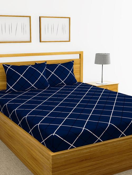austin 110gsm micro-peached double bedsheet with 2 pillow cover - deep colors & soft-finish fabric -3pc set - 17499967 - Very Small Image - 1