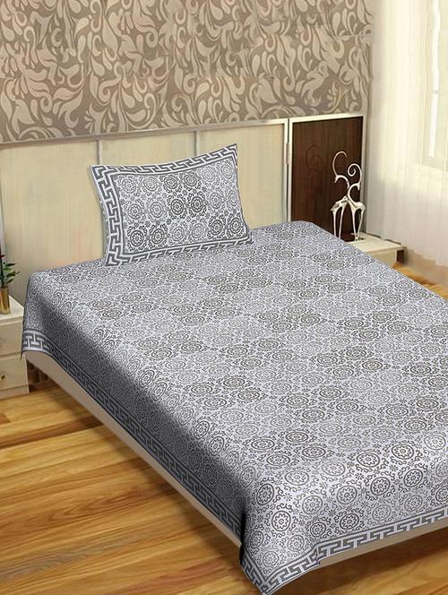 indhome life 100% cotton multicolor jaipuri printed single bedsheet(60 x 90 inches) with one pillow covers(17 x 27 inches) - 17500602 - Very Small Image - 1