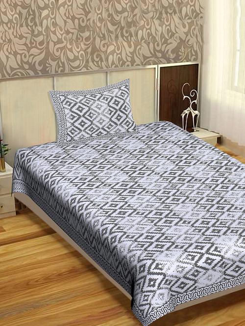 indhome life 100% cotton multicolor jaipuri printed single bedsheet(60 x 90 inches) with one pillow covers(17 x 27 inches) - 17500604 - Very Small Image - 1