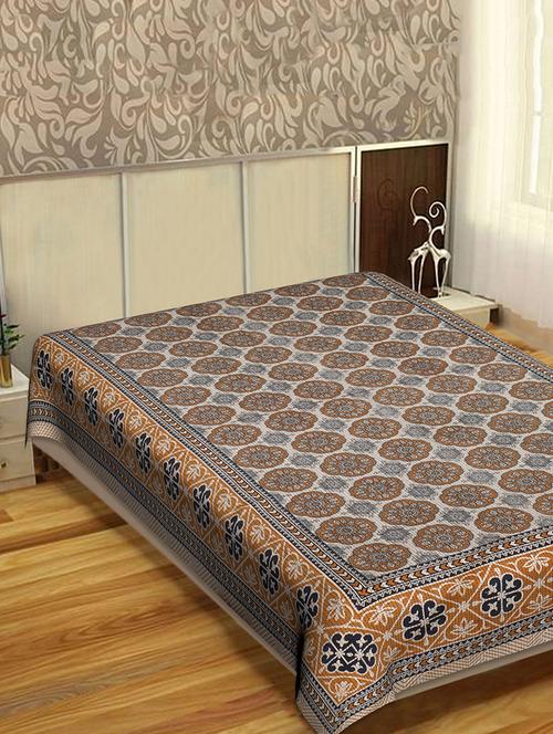 indhome life classic 100% cotton 200 tc jaipuri print single bedsheet(60 x 90 inches) - 17500615 - Very Small Image - 1
