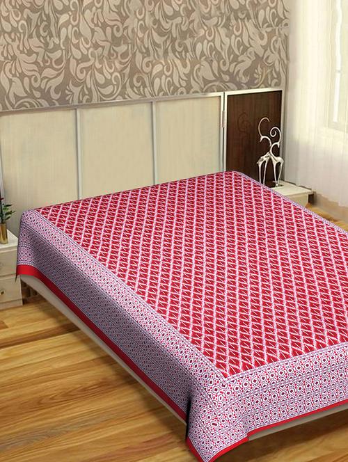 indhome life classic 100% cotton 144 tc jaipuri print single bedsheet(60 x 90 inches) - 17500621 - Very Small Image - 1
