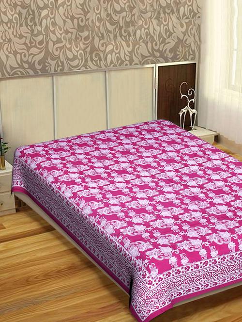 indhome life classic 100% cotton 144 tc jaipuri print single bedsheet(60 x 90 inches) - 17500627 - Very Small Image - 1
