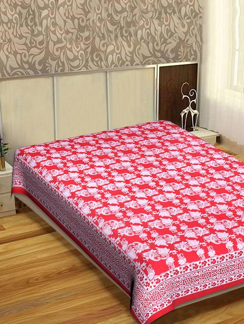 indhome life classic 100% cotton 144 tc jaipuri print single bedsheet(60 x 90 inches) - 17500628 - Very Small Image - 1