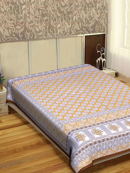 indhome life classic 100% cotton 144 tc jaipuri print single bedsheet(60 x 90 inches) - 17500636 - Very Small Image - 1