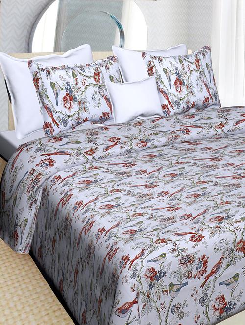 indhome life 100% cotton multicolor 3d printed king size double bedsheet(90 x 108 inches) with two pillow covers(17 x 27 inches) - 17500645 - Very Small Image - 1