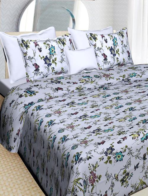 indhome life 100% cotton multicolor 3d printed king size double bedsheet(90 x 108 inches) with two pillow covers(17 x 27 inches) - 17500647 - Very Small Image - 1