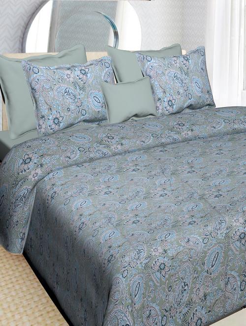 indhome life 100% cotton multicolor jaipuri printed super king size double bedsheet(100 x 108 inches) with two pillow covers - 17500710 - Very Small Image - 1