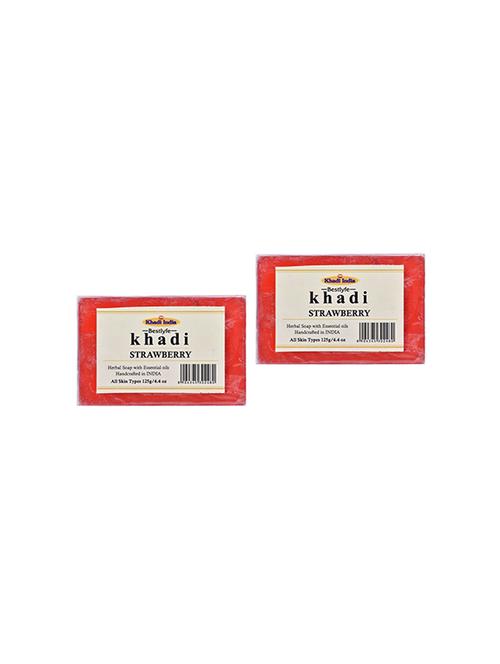 khadi india bestlyfe strawberry soap 125x2 g - 17501189 - Very Small Image - 1