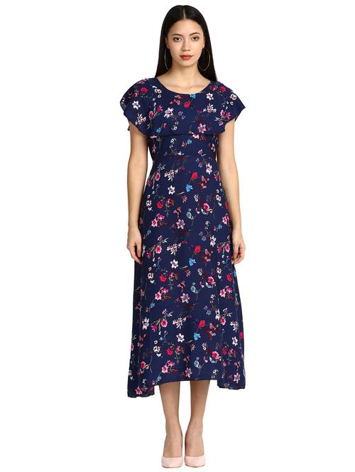 cape sleeves floral dress - 17501445 - Very Small Image - 1
