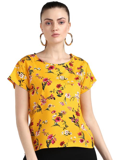 yellow crepe regular top - 17501469 - Very Small Image - 1