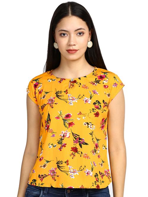 yellow crepe regular top - 17501472 - Very Small Image - 1