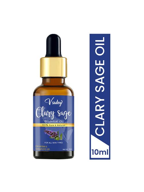 vsadey clary sage essential oil - 100% pure natural & undiluted for skin care & hair - 10 ml (pack of 1) - 17501560 - Very Small Image - 1