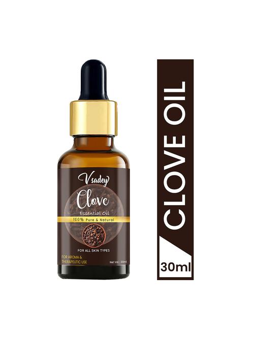 vsadey clove essential oil, 100% natural & pure, for hair care, acne, toothache & aroma diffuser - 30 ml (pack of 1) - 17501565 - Very Small Image - 1