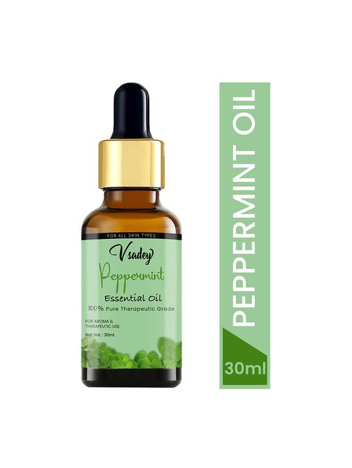 vsadey peppermint essential oil, 100% natural & pure, for hair, skin, face, cold, congestion & diffuser - 30 ml (pack of 1) - 17501604 - Very Small Image - 1