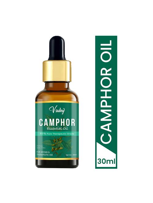 vsadey camphor essential oil - pure natural therapeutic grade oil l for skin care & hair care - 30 ml (pack of 1) - 17501632 - Very Small Image - 1