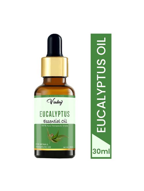 vsadey eucalyptus essential oil 100% pure for congestion, colds, acne, oily & sensitive skin - 30 ml (pack of 1) - 17501635 - Very Small Image - 1