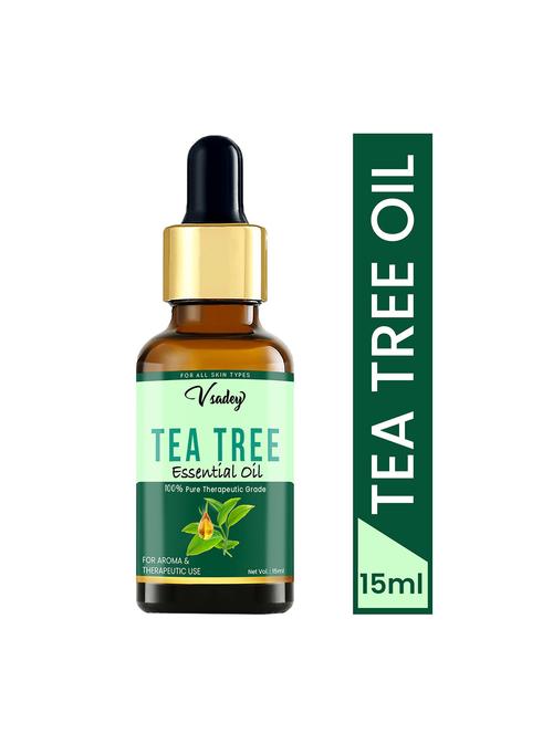vsadey tea tree essential oil for skin, hair, face, acne care, pure, natural and undiluted - 15 ml (pack of 1) - 17501640 - Very Small Image - 1