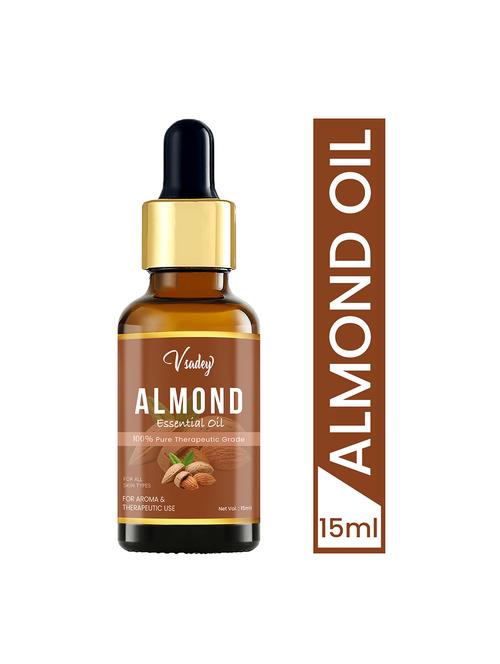 vsadey almond oil, cold pressed & certified organic, (for hair, skin, face care & massage) - 15 ml (pack of 1) - 17501646 - Very Small Image - 1