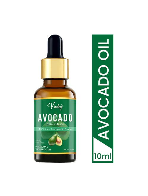 vsadey fresh, natural & organic raw unrefined cold pressed avocado oil for hair, skin and face - 10 ml (pack of 1) - 17501651 - Very Small Image - 1