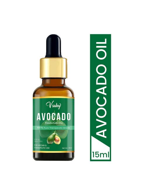 vsadey fresh, natural & organic raw unrefined cold pressed avocado oil for hair, skin and face - 15 ml (pack of 1) - 17501652 - Very Small Image - 1