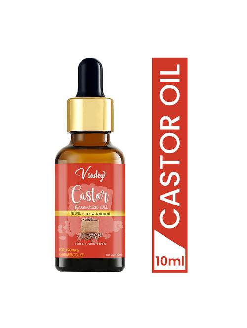 vsadey pure castor oil - cold pressed - for stronger hair, skin & nails - 10 ml (pack of 1) - 17501654 - Very Small Image - 1