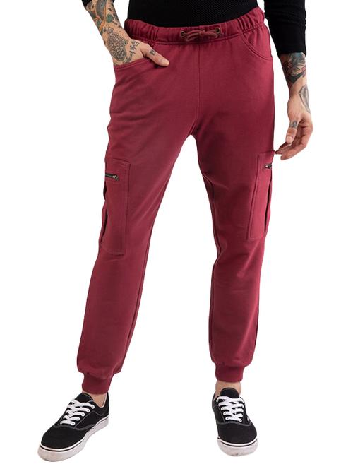 maroon solid jogger - 17501975 - Very Small Image - 1