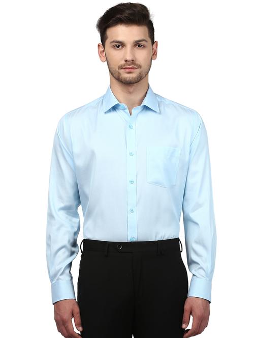 light blue solid formal shirt - 17502231 - Very Small Image - 1