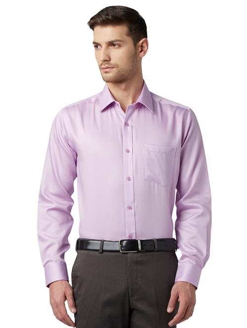 lavender solid formal shirt - 17502244 - Very Small Image - 1