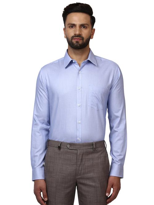 light blue solid formal shirt - 17502335 - Very Small Image - 1