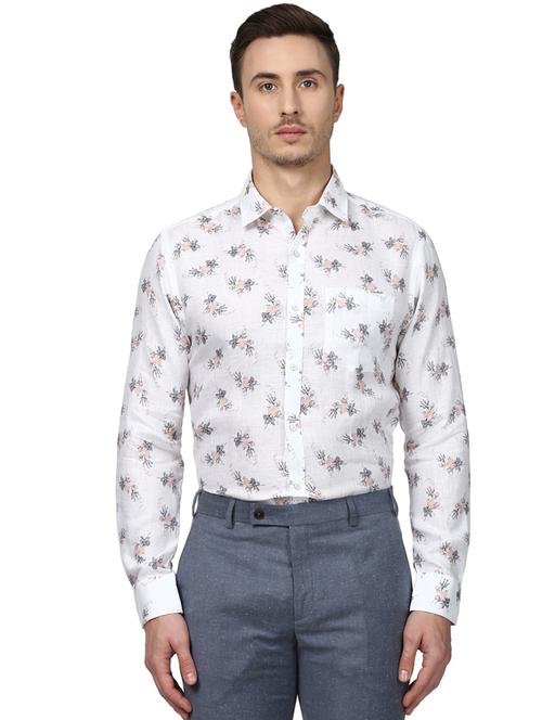 white floral formal shirt - 17502343 - Very Small Image - 1