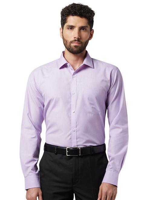 lavender solid formal shirt - 17502404 - Very Small Image - 1