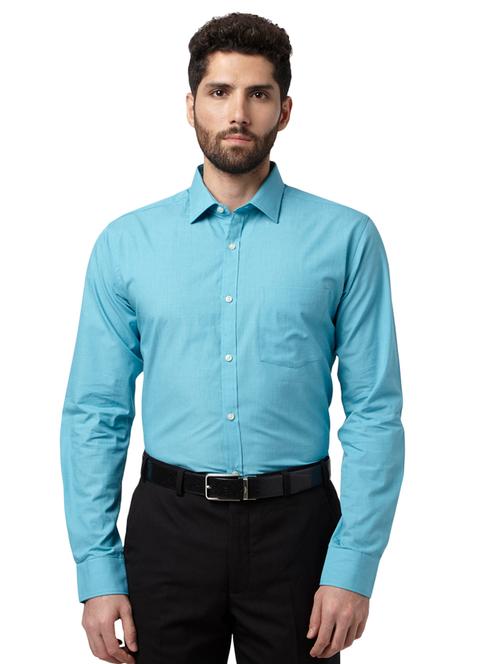 light blue solid formal shirt - 17502418 - Very Small Image - 1