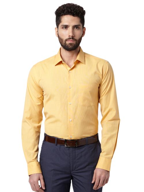 yellow solid formal shirt - 17502429 - Very Small Image - 1
