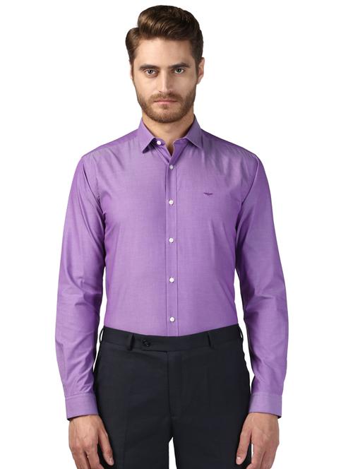 purple solid formal shirt - 17502470 - Very Small Image - 1