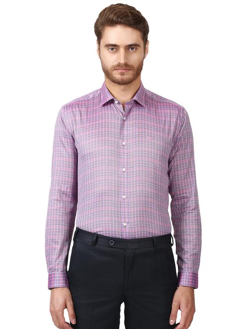 pink checkered formal shirt - 17502475 - Very Small Image - 1