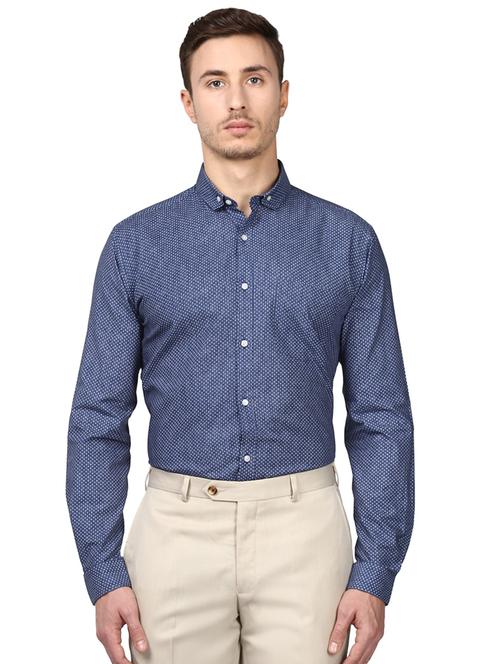 blue polka dot formal shirt - 17502478 - Very Small Image - 1