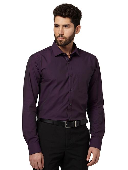 purple solid formal shirt - 17502492 - Very Small Image - 1