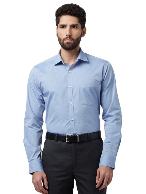 light blue solid formal shirt - 17502502 - Very Small Image - 1