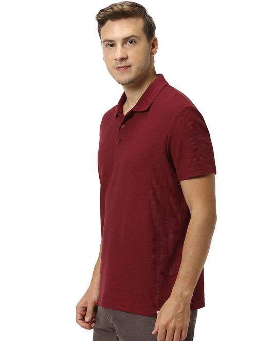 maroon solid polo t-shirt - 17502566 - Very Small Image - 1