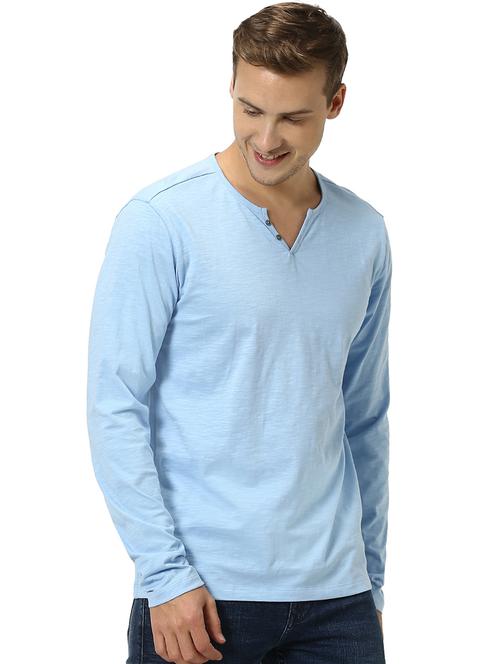 light blue mélange t-shirt - 17502576 - Very Small Image - 1