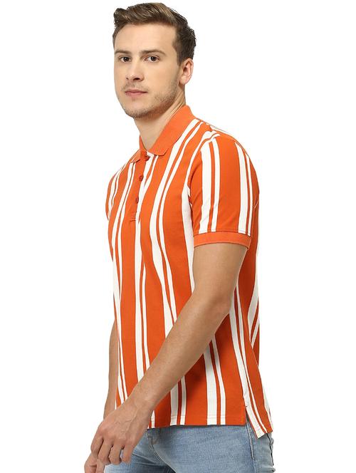 orange striped polo t-shirt - 17502601 - Very Small Image - 1