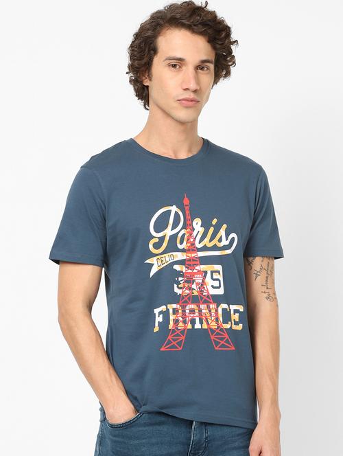 blue printed t-shirt - 17502632 - Very Small Image - 1