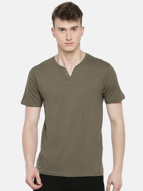 olive green solid t-shirt - 17502704 - Very Small Image - 1