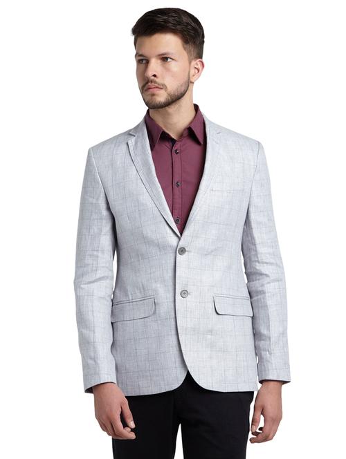 grey checkered single breasted blazer - 17502728 - Very Small Image - 1