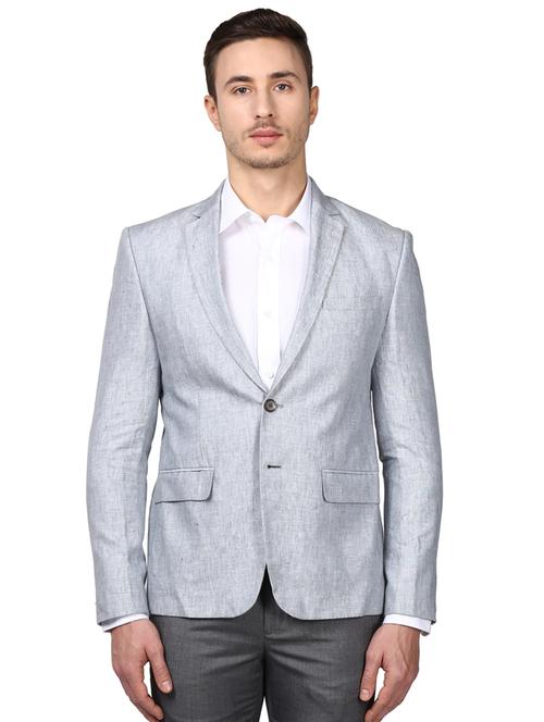 grey single breasted formal blazer - 17502748 - Very Small Image - 1