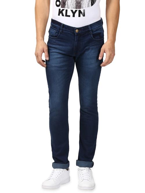 navy blue light wash denim jean - 17502841 - Very Small Image - 1