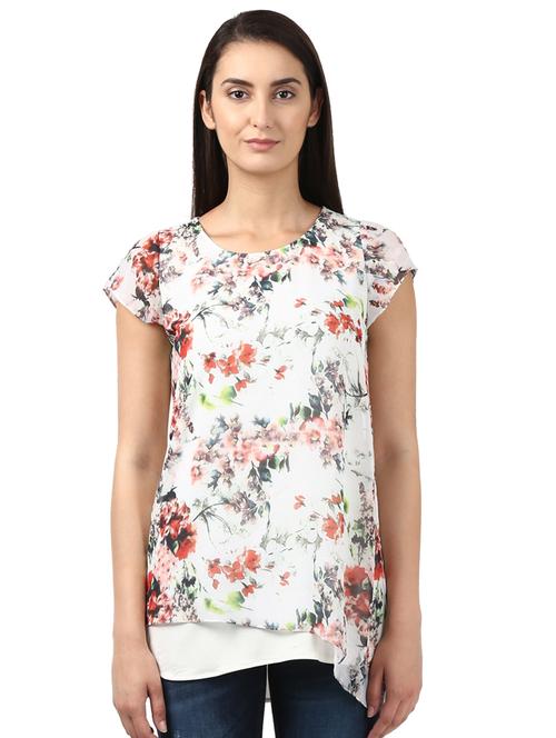 round neck floral top - 17502934 - Very Small Image - 1