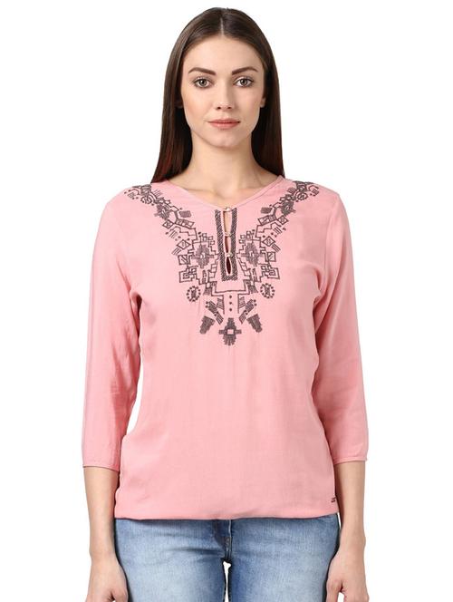 embroidered solid top - 17502948 - Very Small Image - 1