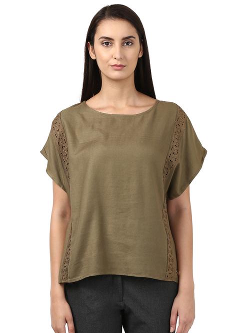 lace detail solid top - 17502950 - Very Small Image - 1